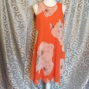 Calvin klein sleeveless orange dress